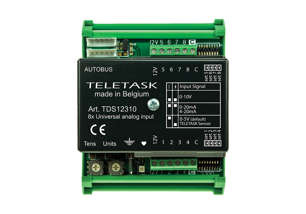 air 4-20ma sensor temperature TELETASK Universal TDS12310 interface input analogue air 4-20ma sensor temperature TELETASK Universal TDS12310 interface input analogue